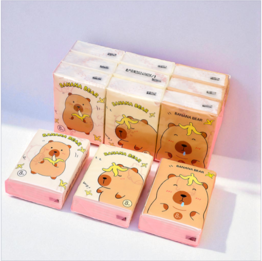 Салфетки бумажные "Капибара с бананом" 19х10,5см, в асс-те, 1 шт