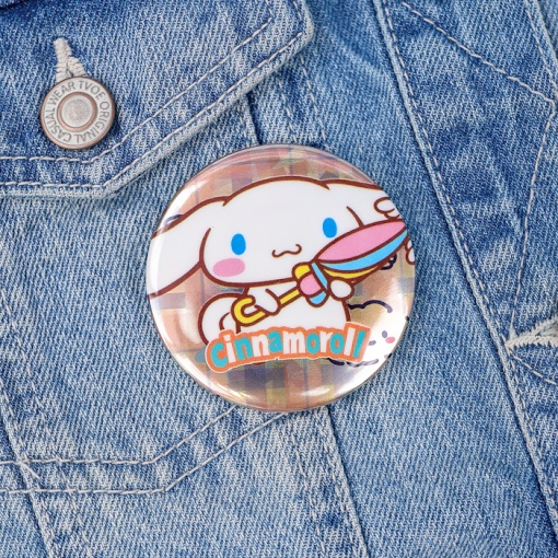 Набор круглых значков "Корица" 58 мм, (в коробке 24 набора по 4 значка)