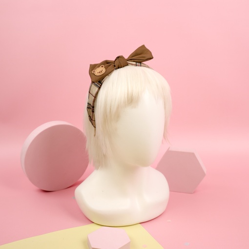 Ободок "Bear" с бантиком, коричневый