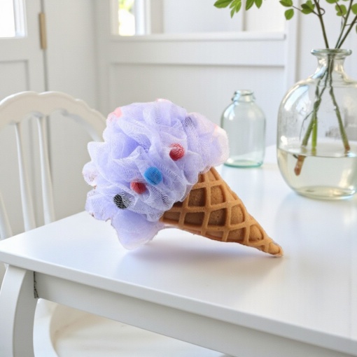 Мочалка "Мороженое" фиолетовый