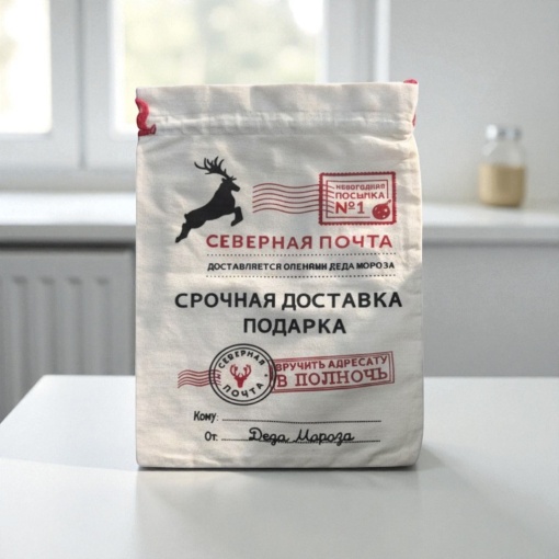 Подарочный мешок "НГ Новогодняя посылка" северная почта, олень
