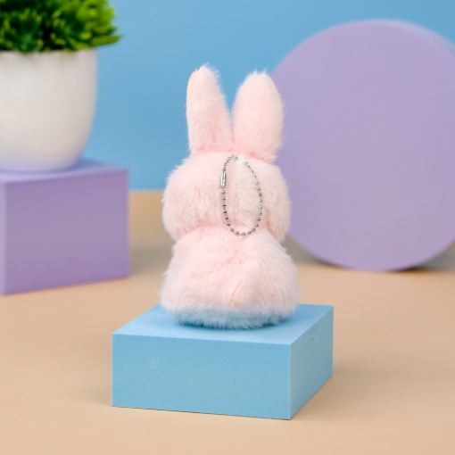 Мягкий брелок "Зайка" розовый, 14 см