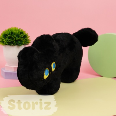 Мягкая игрушка-подушка "Котик" черный 40см