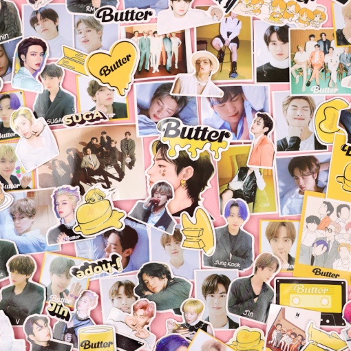 Наклейки для стикер бомбинга "K-Pop" BTS Butter (100 шт.)