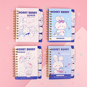 Мини-блокнот на пружине "Honey Bunny" 9,6*11,6 см, в ассортименте 1шт