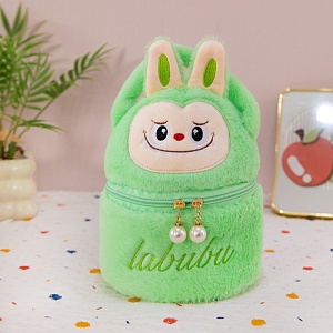Сумочка плюшевая "Pouch" Labubu, зеленый оптом со склада в Москве