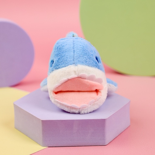 Мягкий брелок "Акула" голубой, 9см