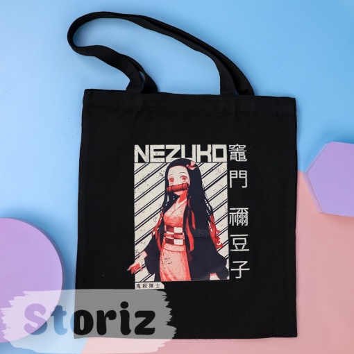 Сумка тканевая "Nezuko", черный, 309-ZH