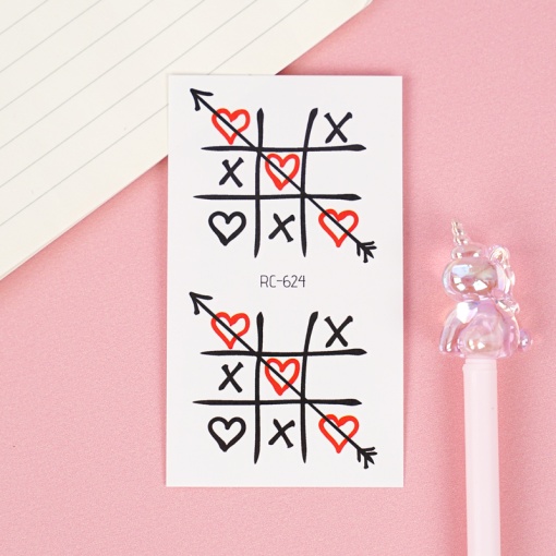 Временная татуировка "Love in hearts" RC-624, 105×60 мм
