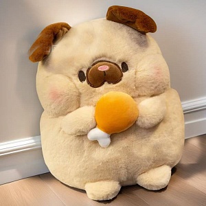 Мягкая игрушка "Собака с куриной ножкой" 17см