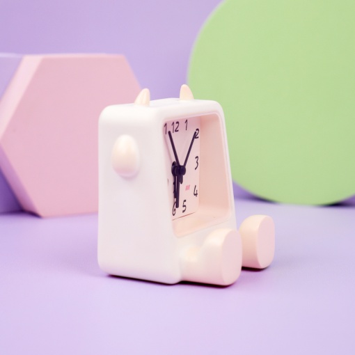 Часы "Будильник" Барашек, белый оптом