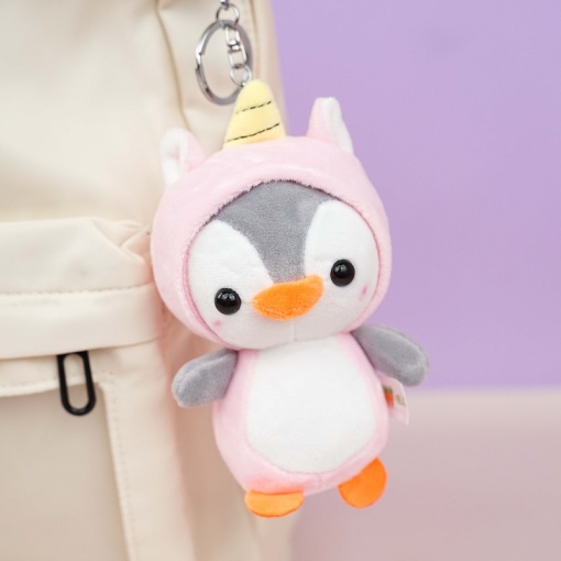Мягкий брелок "Пингвин" розовый 10 см