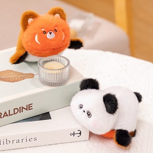 Мягкий брелок "Перевертыш" красная панда-панда, 10см