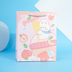 Подарочный пакет "Peach" M 24,5x19,5x9,5 см