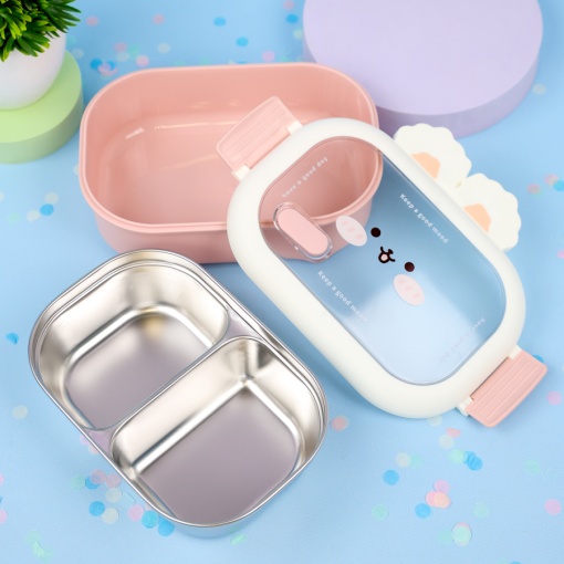 Ланчбокс "Зайчик" №6285, розовый  оптом