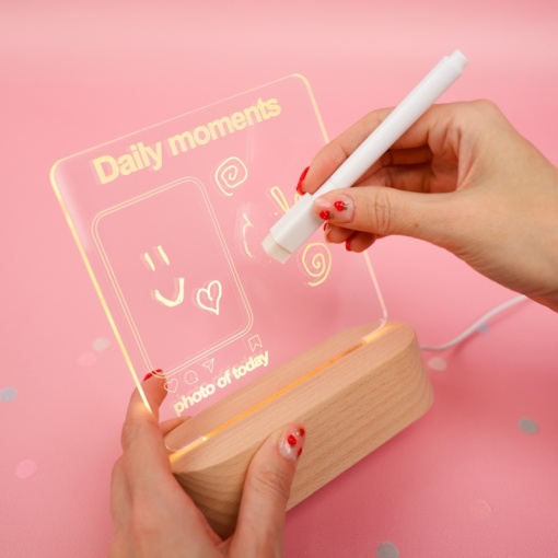 Светильник для заметок с маркером "Daily moments" №17 (USB) оптом