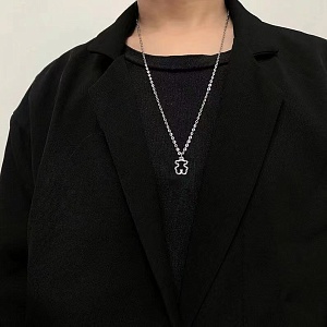 Кулон на цепочке "Пятно Роршаха" серебряный