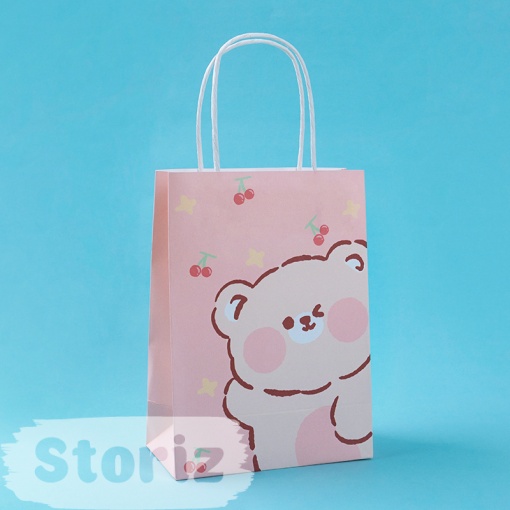 Подарочный пакет "Cherry Bear" 21x15x10 см