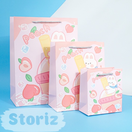 Подарочный пакет "Peach" M 24,5x19,5x9,5 см