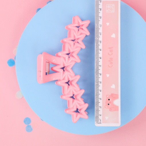 Заколка-крабик для волос "Звезда", розовый