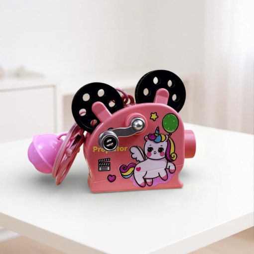 Брелок-проектор "Кинопроектор" единорог, розовый 