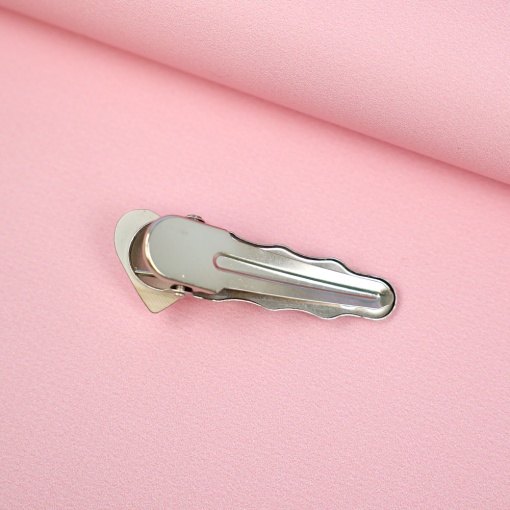 Заколка для волос "Wavy heart", серебристый