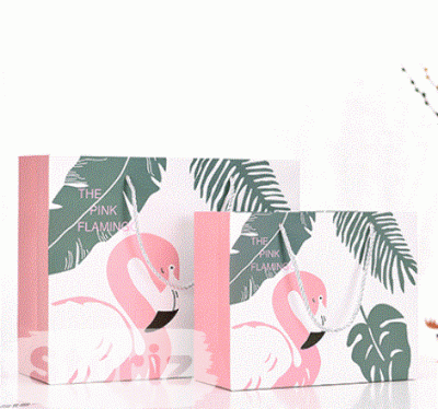 Подарочный пакет "Pink Flamingo" сред.