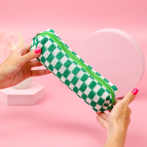 Пенал "Chess" плетёный 21х8см, зелёный 