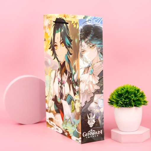 Подарочный пакет "Genshin Impact" Сяо 41*27,5*8,8 см