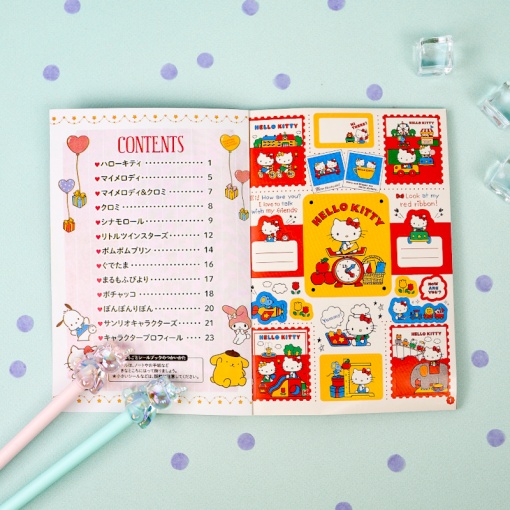 Мини-блокнот с наклейками "Персонажи Санрё" розовый, 22 листа