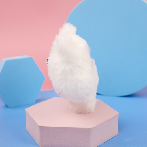 Мягкий брелок "Кот в очках" белый