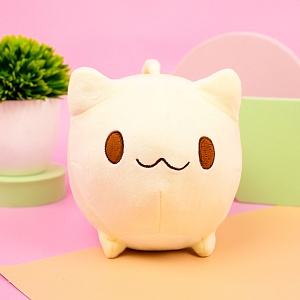 Мягкая игрушка-подушка "Котик-рыбка" бежевый, 25 см