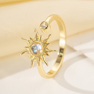 Кольцо "Sun" с вращением, золотой