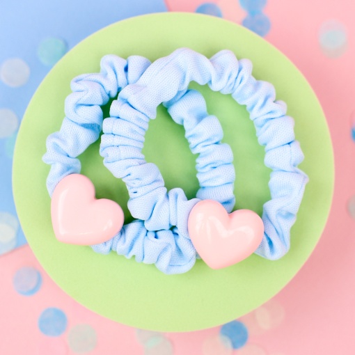 Набор резинок для волос "Heart" голубой, 2 шт
