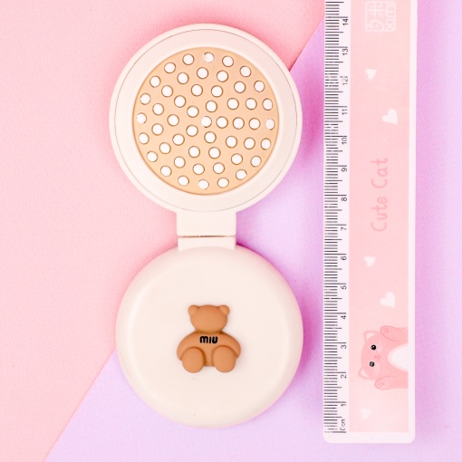 Расческа складная с зеркалом "Мишка" №1, 6,5х7,2см