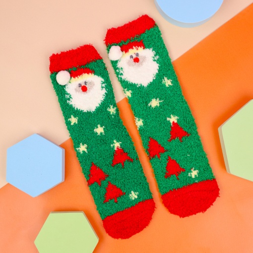 Носки "НГ Плюшевые" Санта-Клаус, зеленый