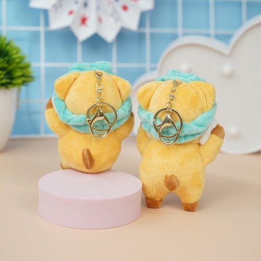 Мягкий брелок "Котик умывается" 11 см