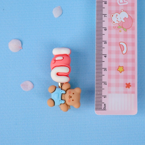 Заколка для волос "I love you bear"