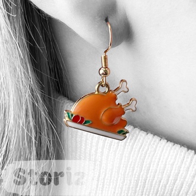 Серьги "Курочка гриль" №E6284