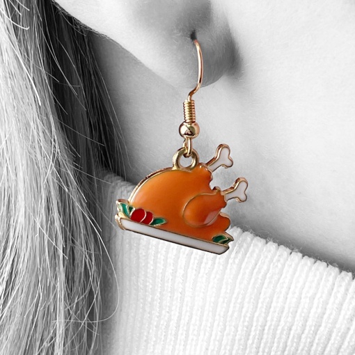 Серьги "Курочка гриль" №E6284