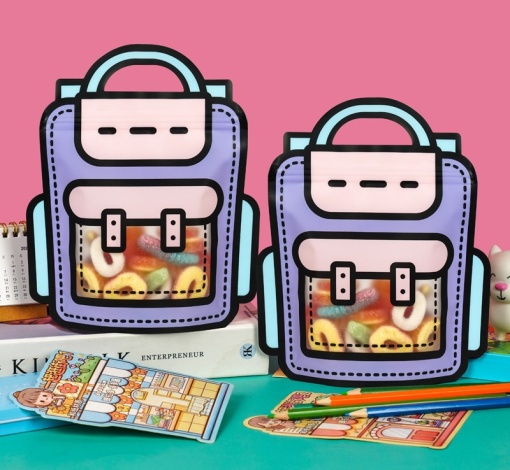 Подарочный пакет "Рюкзак" фиолетовый, 24х28х8см