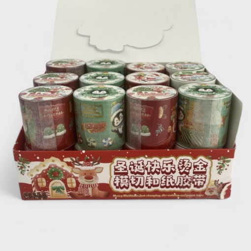 Набор наклеек в рулоне "НГ Merry Christmas" в шоу-боксе 24шт