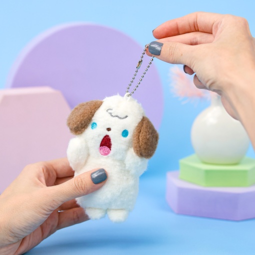 Мягкий брелок "Cry" собака, белый 10 см