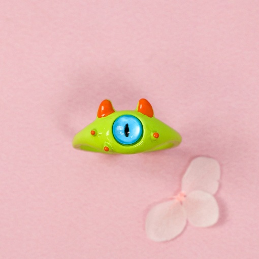 Кольцо "Монстрик", зелёный