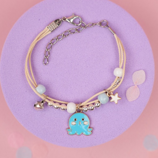 Браслет "Осьминог" голубой, №444I   