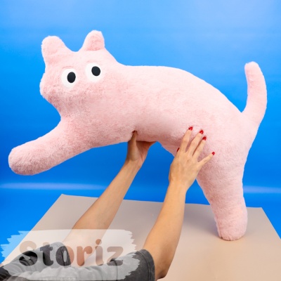 Мягкая игрушка-подушка "Кошечка Мяу" розовый, 100 см