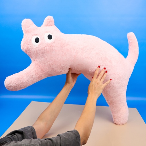 Мягкая игрушка-подушка "Кошечка Мяу" розовый, 100 см