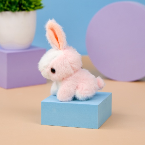 Мягкий брелок "Зайка" розовый, 14 см