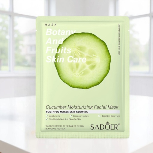 Маска тканевая для лица "Sadoer" с огурцом, увлажняющая