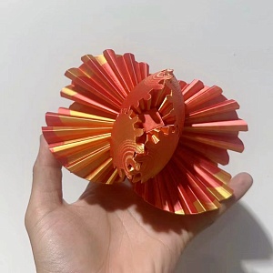 Головоломка "Шестеренки", оранжево-красная